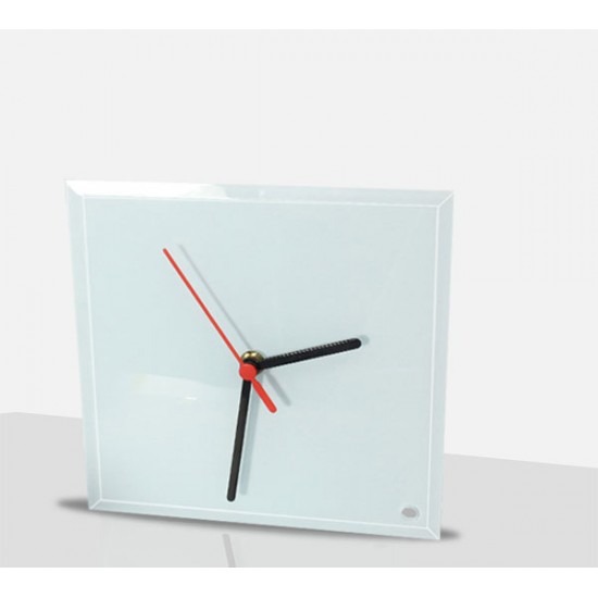 Horloge sublimation en cristal carré 20cm x 20cm