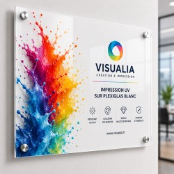 Impression uv sur plexiglas blanc